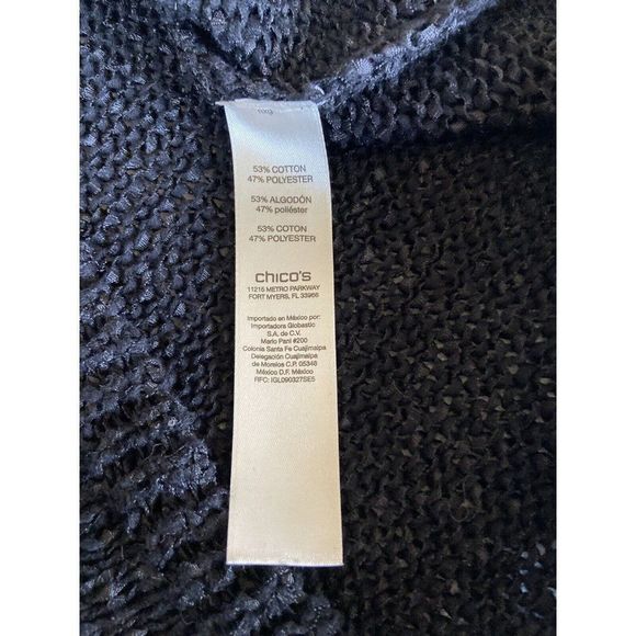 Chico's women's black 3/4 sleeve sweater size 1 - Picture 7 of 8